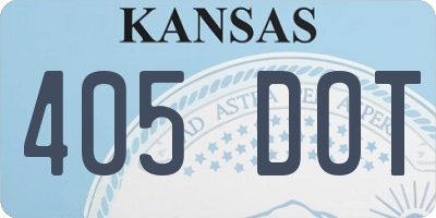 KS license plate 405DOT