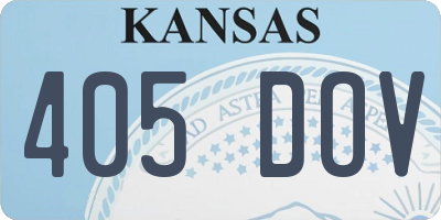KS license plate 405DOV