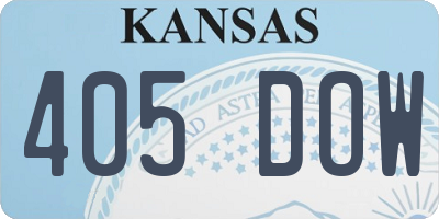 KS license plate 405DOW