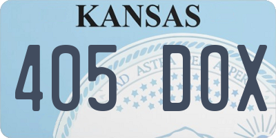 KS license plate 405DOX