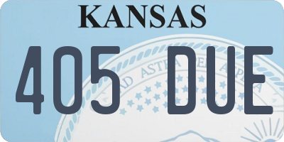 KS license plate 405DUE