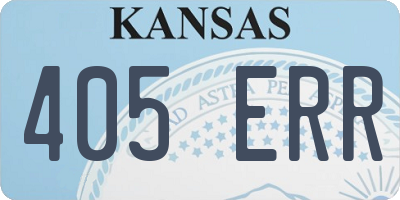 KS license plate 405ERR