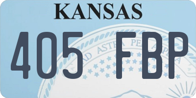 KS license plate 405FBP