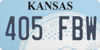 KS license plate 405FBW