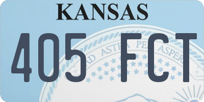 KS license plate 405FCT