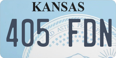 KS license plate 405FDN