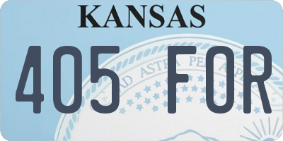 KS license plate 405FOR