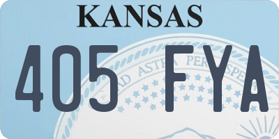 KS license plate 405FYA