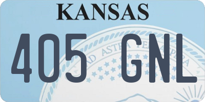 KS license plate 405GNL