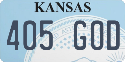 KS license plate 405GOD