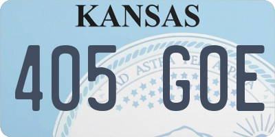 KS license plate 405GOE