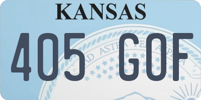 KS license plate 405GOF