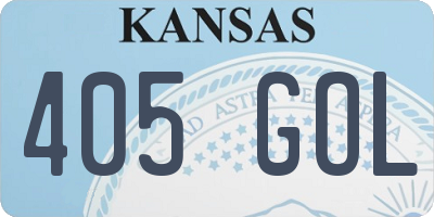 KS license plate 405GOL