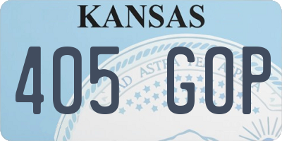 KS license plate 405GOP