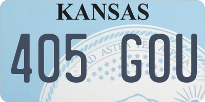 KS license plate 405GOU