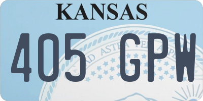 KS license plate 405GPW