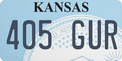 KS license plate 405GUR