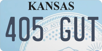 KS license plate 405GUT