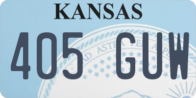 KS license plate 405GUW