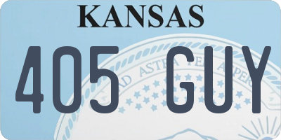 KS license plate 405GUY