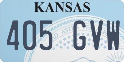 KS license plate 405GVW