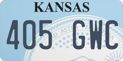 KS license plate 405GWC