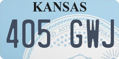 KS license plate 405GWJ