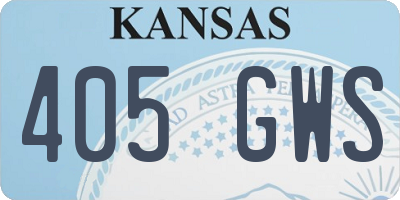 KS license plate 405GWS