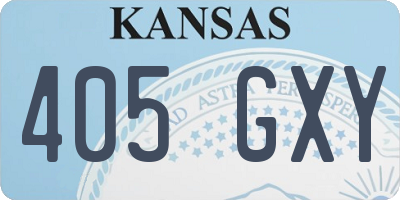 KS license plate 405GXY