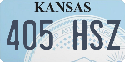 KS license plate 405HSZ