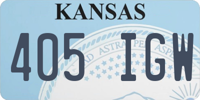 KS license plate 405IGW