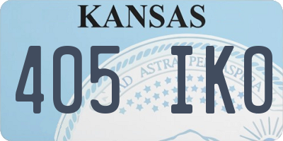 KS license plate 405IKO