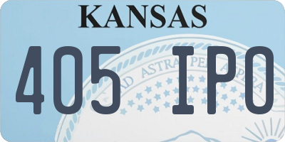 KS license plate 405IPO