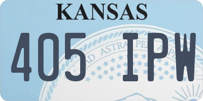 KS license plate 405IPW