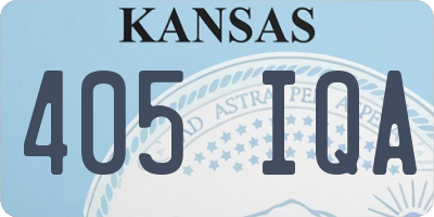 KS license plate 405IQA