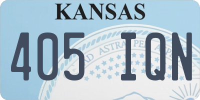KS license plate 405IQN