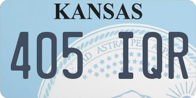 KS license plate 405IQR