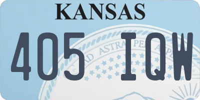 KS license plate 405IQW