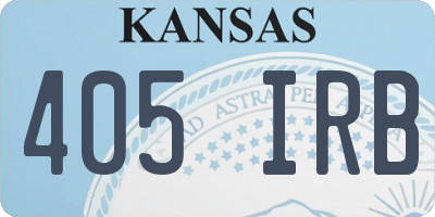 KS license plate 405IRB