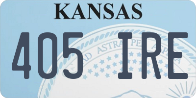 KS license plate 405IRE