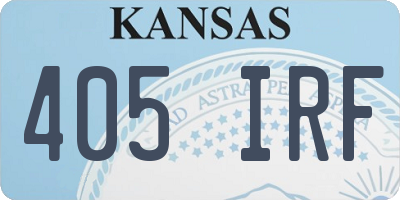 KS license plate 405IRF