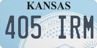 KS license plate 405IRM