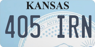 KS license plate 405IRN