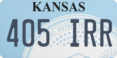 KS license plate 405IRR