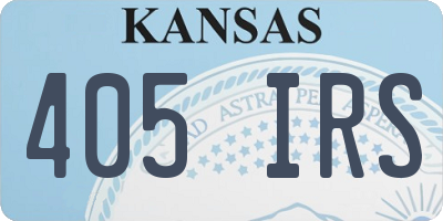 KS license plate 405IRS