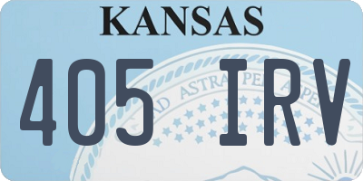 KS license plate 405IRV