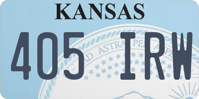 KS license plate 405IRW