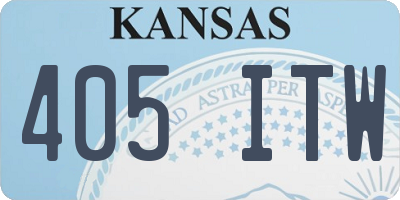 KS license plate 405ITW