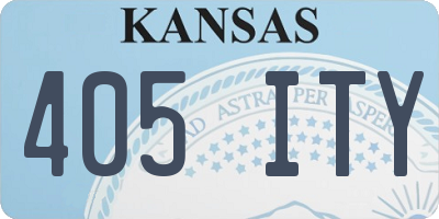 KS license plate 405ITY