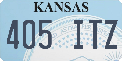 KS license plate 405ITZ